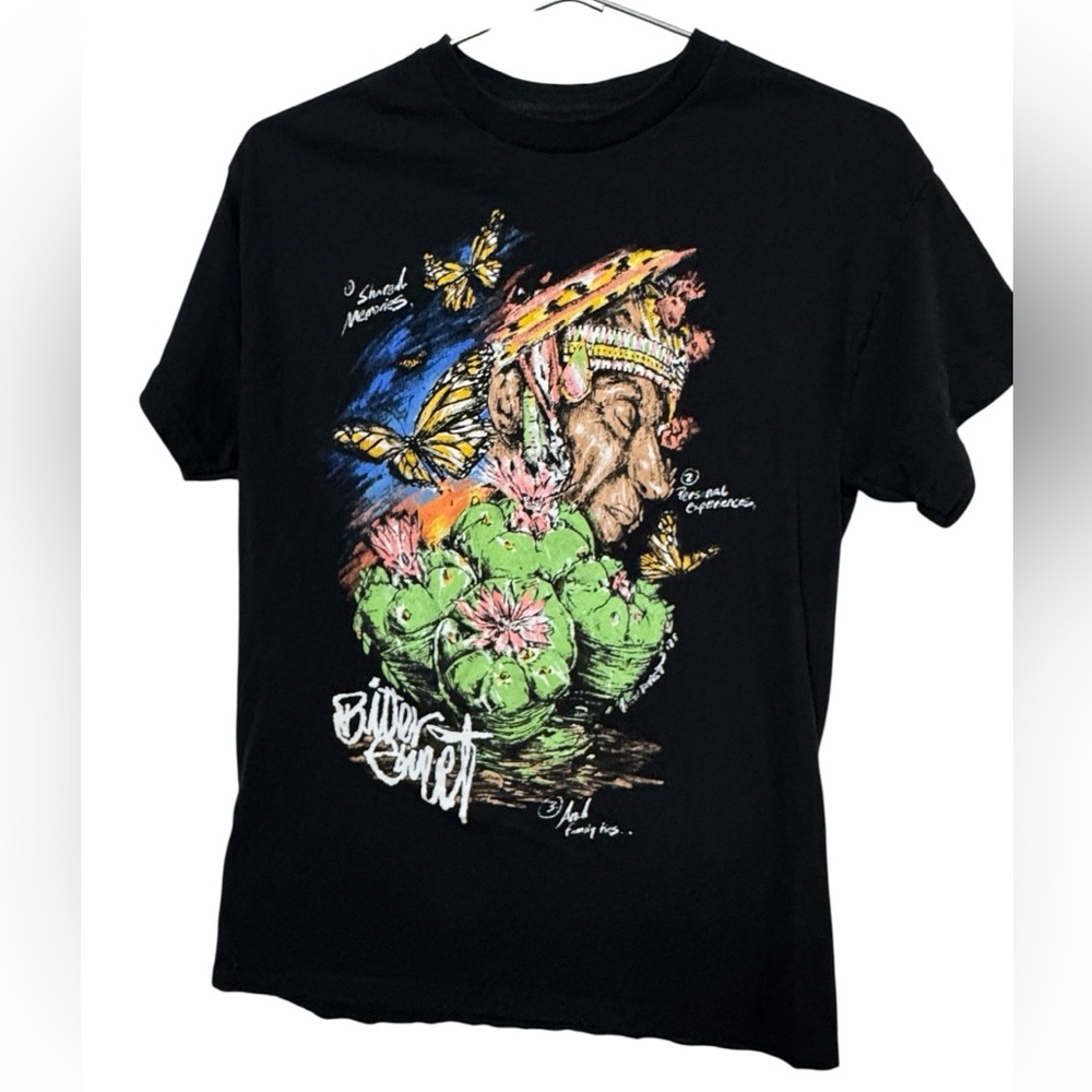 Bittersweet Black Full Graphic Men’s M T-Shirt Butterfly MINTY